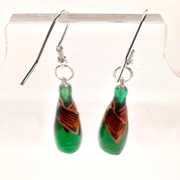 Perrier Bottle Earrings - Drink Earrings- Beverage Earrings - Sparkling Water - Picture 4 of 8
